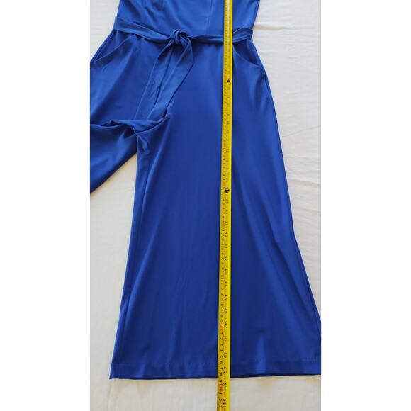 Danny and Nicole Royal Blue Sleeveless Belted Wide Leg Jumpsuit size 10 - Picture 13 of 16